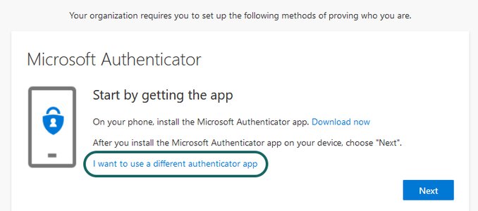 I want to use a different authenticator app.